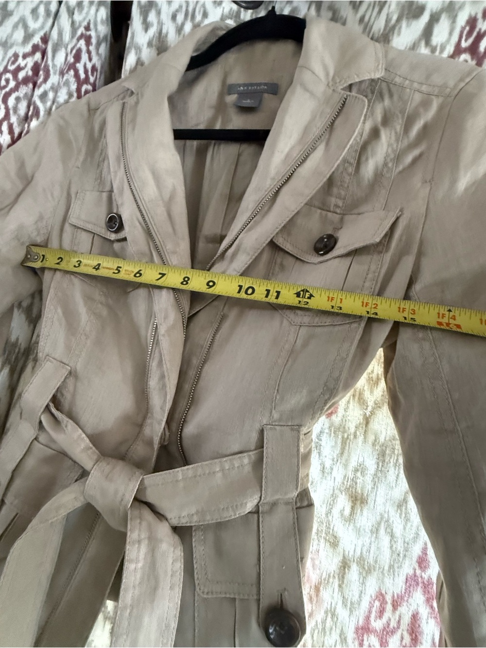 Ann Taylor Taupe Utility Safari Belted Jacket - Picture 11 of 14